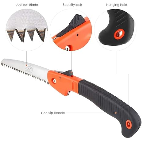 Pruning Saw with safety lock for Gardening Hand Tool Folding Pruning Gardening Hand Saw Wood Cutter - Image 2