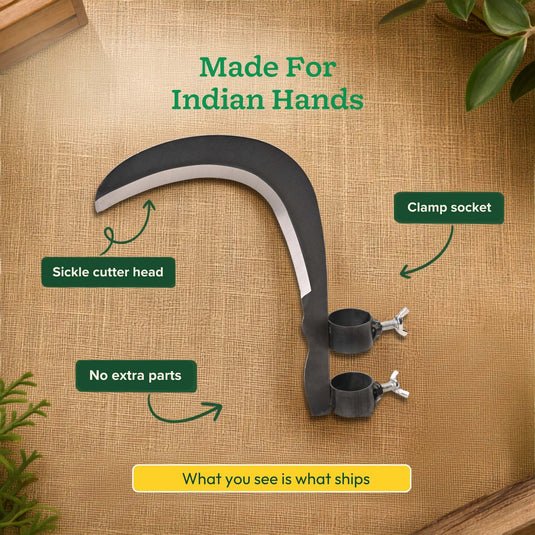 Heavy-Duty High Carbon Steel Sickle – Curved Harvesting & Grass Cutting Scythe without Handle - Image 5