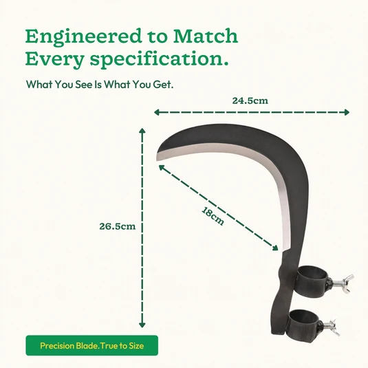 Heavy-Duty High Carbon Steel Sickle – Curved Harvesting & Grass Cutting Scythe without Handle - Image 6