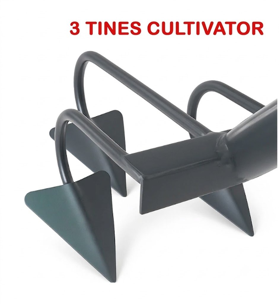 Heavy-Duty-Manual-Weeder-3-Tine-Hand-Tool-without-Handle - Image 2