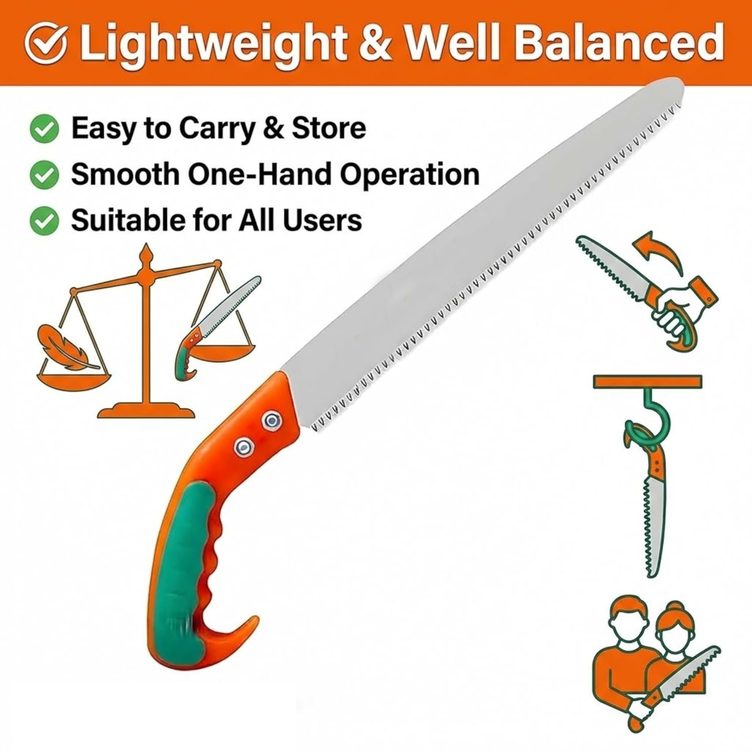 Hand Pruning Saw for Tree Trimming and Branch Removal - Image 3