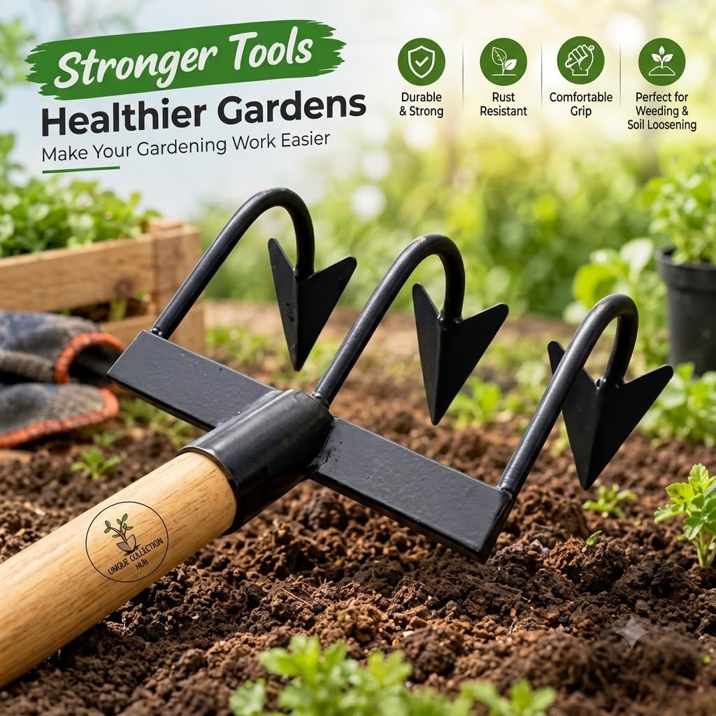 Heavy-Duty-Manual-Weeder-3-Tine-Hand-Tool-without-Handle_S - Image 4