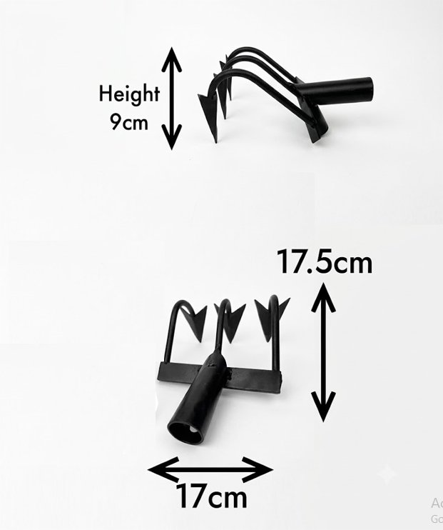 Heavy-Duty-Manual-Weeder-3-Tine-Hand-Tool-without-Handle_S - Image 3