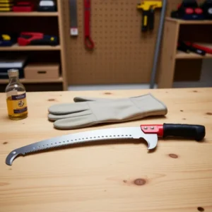 Hand Pruning Saw with Curved Hooked Blade for Tree Trimming and Branch Removal with Extendable Pole Fixing Slot